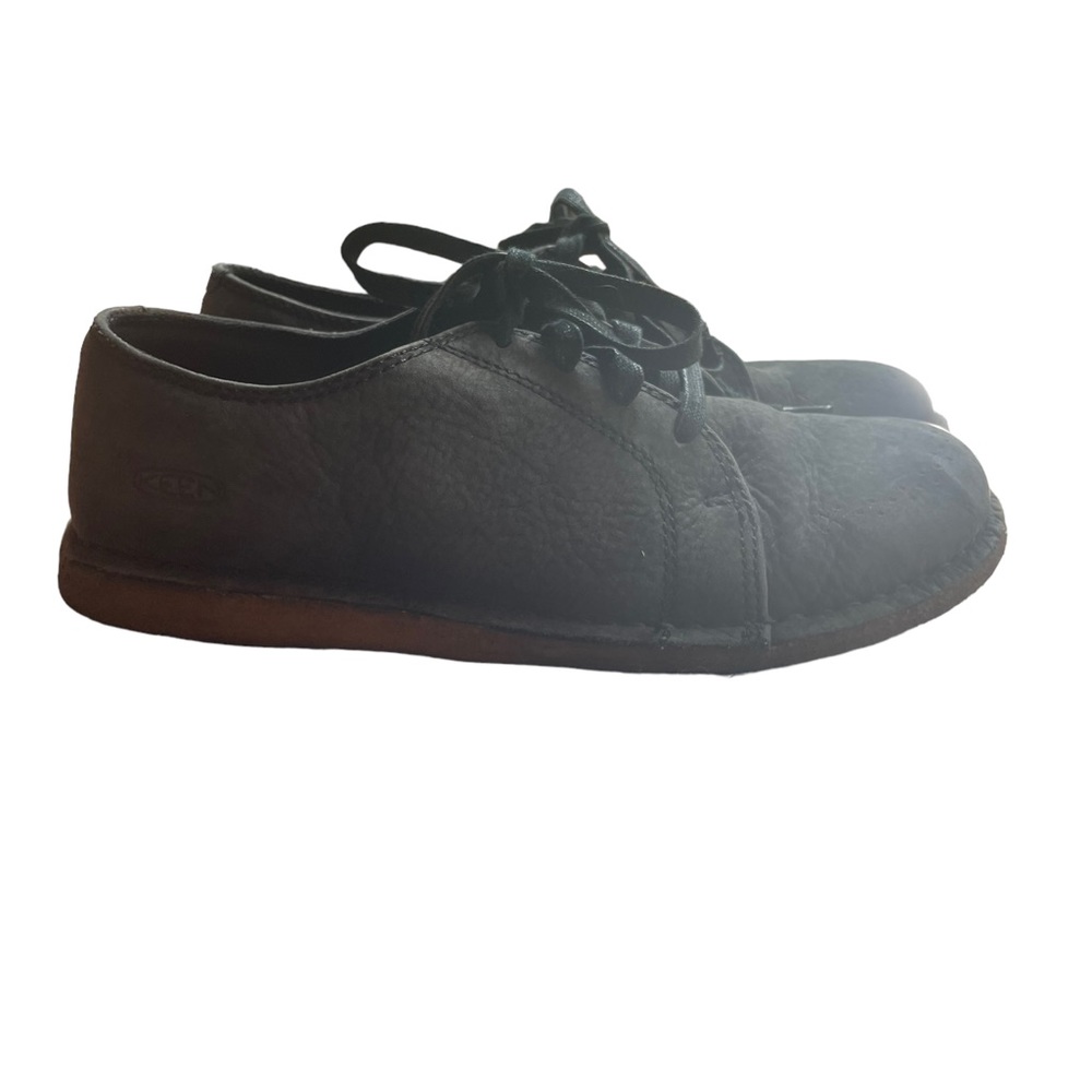 Keen Sierra Black Leather‎ Lace Up Crepe Rubber Soles Shoes